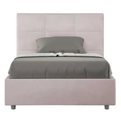 Viadurini Night Design Polsterbetten 120X190-Bett 140x200 cm mit rechteckigem Kopfteil aus Mikrofaser Made in Italy - Brina
