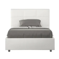 Viadurini Night Design Polsterbetten 120X190-Bett 140x200 cm mit rechteckigem Kopfteil aus Kunstleder Made in Italy - Brina