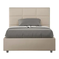Viadurini Night Design Polsterbetten 120X190-Bett 140x200 cm mit rechteckigem Kopfteil aus Kunstleder Made in Italy - Brina