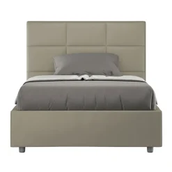 Viadurini Night Design Polsterbetten 120X190-Bett 140x200 cm mit rechteckigem Kopfteil aus Kunstleder Made in Italy - Brina