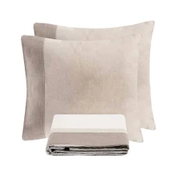 Viadurini Textile Bettbezüge-Bettbezug-Set aus 90 % Baumwolle und 10 % Leinen mit 2 Kissenbezügen Made in Italy - Nestle