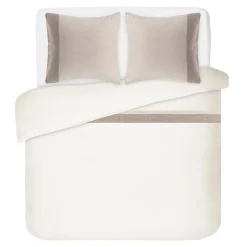 Viadurini Textile Bettbezüge-Bettbezug-Set aus 90 % Baumwolle und 10 % Leinen mit 2 Kissenbezügen Made in Italy - Nestle