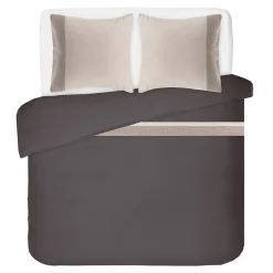 Viadurini Textile Bettbezüge-Bettbezug-Set aus 90 % Baumwolle und 10 % Leinen mit 2 Kissenbezügen Made in Italy - Nestle