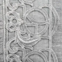 Viadurini Textile Kissenbezüge-Bettkissen Kissenbezug aus grauem Leinen mit italienischer Luxus-Synergie-Spitze - Stego