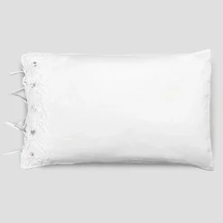 Viadurini Textile Kissenbezüge-Bettwäsche Kissenbezug mit weißer Spitze, Luxus Design Made in Italy - Kiss