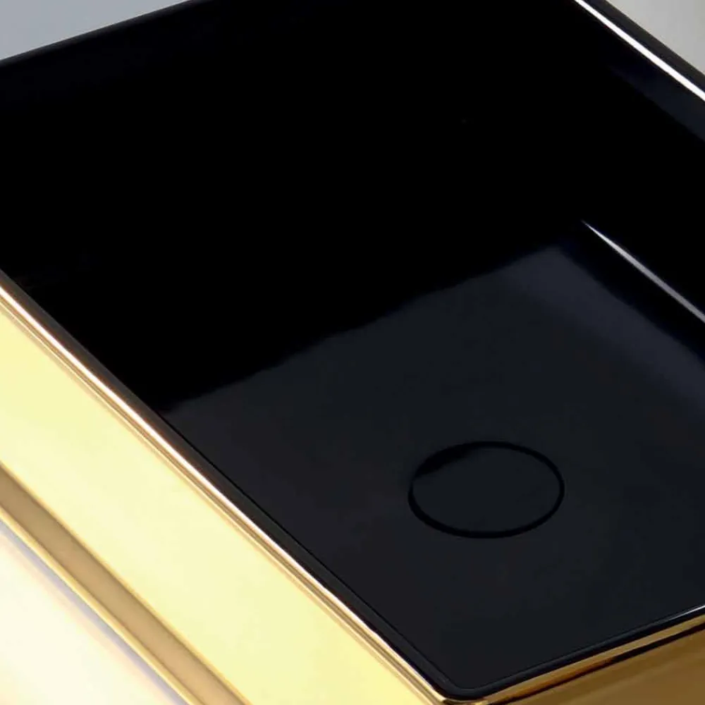 Viadurini Bathroom Farbige Waschbecken-Bicolor Keramik Aufsatzwaschtisch, hergestellt von Debora in Italien