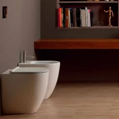 Viadurini Bathroom Bidet-Bidet aus Keramik modernes Design Shine Square Open Rimless H50 cm