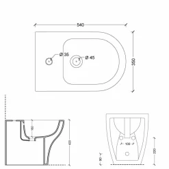 Viadurini Bathroom Bidet-Bidet aus weißer Keramik modernes Design Star 54x35cm made in Italy