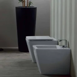 Viadurini Bathroom Bidet-Bidet aus weißer Keramik modernes Design Sun 55x35cm made in Italy