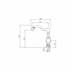 Viadurini Taps Bidetarmaturen-Bidetmischer mit hohem Schwenkauslauf Made in Italy - Neno