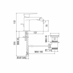 Viadurini Taps Bidetarmaturen-Bidetmischer mit verchromtem Abfluss Made in Italy - Galla