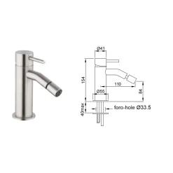 Viadurini Taps Bidetarmaturen-Bidetmischer ohne Abfluss aus AISI 316L Stahl - Artigli