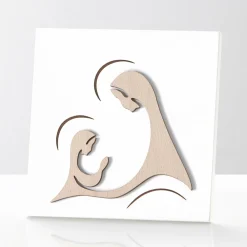 Viadurini Decor Religiöse Bilder-Bild mit der Erscheinung des Erzengels vor der Madonna, hergestellt in Italien – Abu