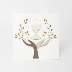 Viadurini Decor Religiöse Bilder-Bild mit Lasergravur von Olivenbaum und Hostie, hergestellt in Italien – Joel