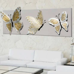 Viadurini Decor Handgemalte Bilder-Bild modern mit Schmetterlingen handdekoriert Stephen