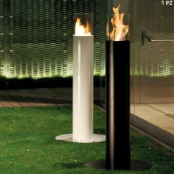 Viadurini Fire Design Bodenkamine Bioethanol-Bio Ethanol Outdoor Kamin aus Edestahl Säule Dean