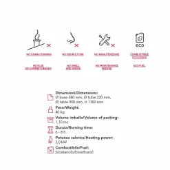 Viadurini Fire Design Garten Beistelltisch|Bodenkamine Bioethanol-Bio Ethanol Outdoor Kamin aus Edestahl Säule mit Tischplatte Dean Table