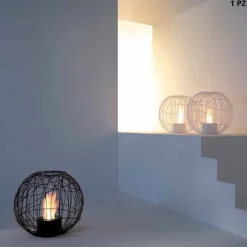 Viadurini Fire Design Bodenkamine Bioethanol|Tischkamine Bioethanol-Bio Ethanol Stand und Tischkamin aus lackierten Stahldraht Kugel Henry Modell