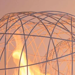 Viadurini Fire Design Bodenkamine Bioethanol|Tischkamine Bioethanol-Bio Ethanol Stand und Tischkamin aus lackierten Stahldraht Kugel Henry Modell
