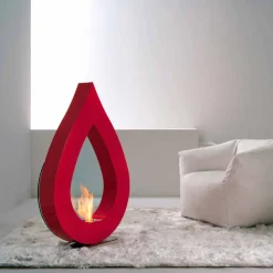 Viadurini Fire Design Bodenkamine Bioethanol-Bio Ethanol Standkamin aus lackierten Stahl und Temperglas Todd
