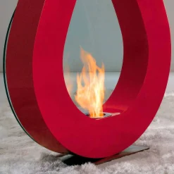 Viadurini Fire Design Bodenkamine Bioethanol-Bio Ethanol Standkamin aus lackierten Stahl und Temperglas Todd