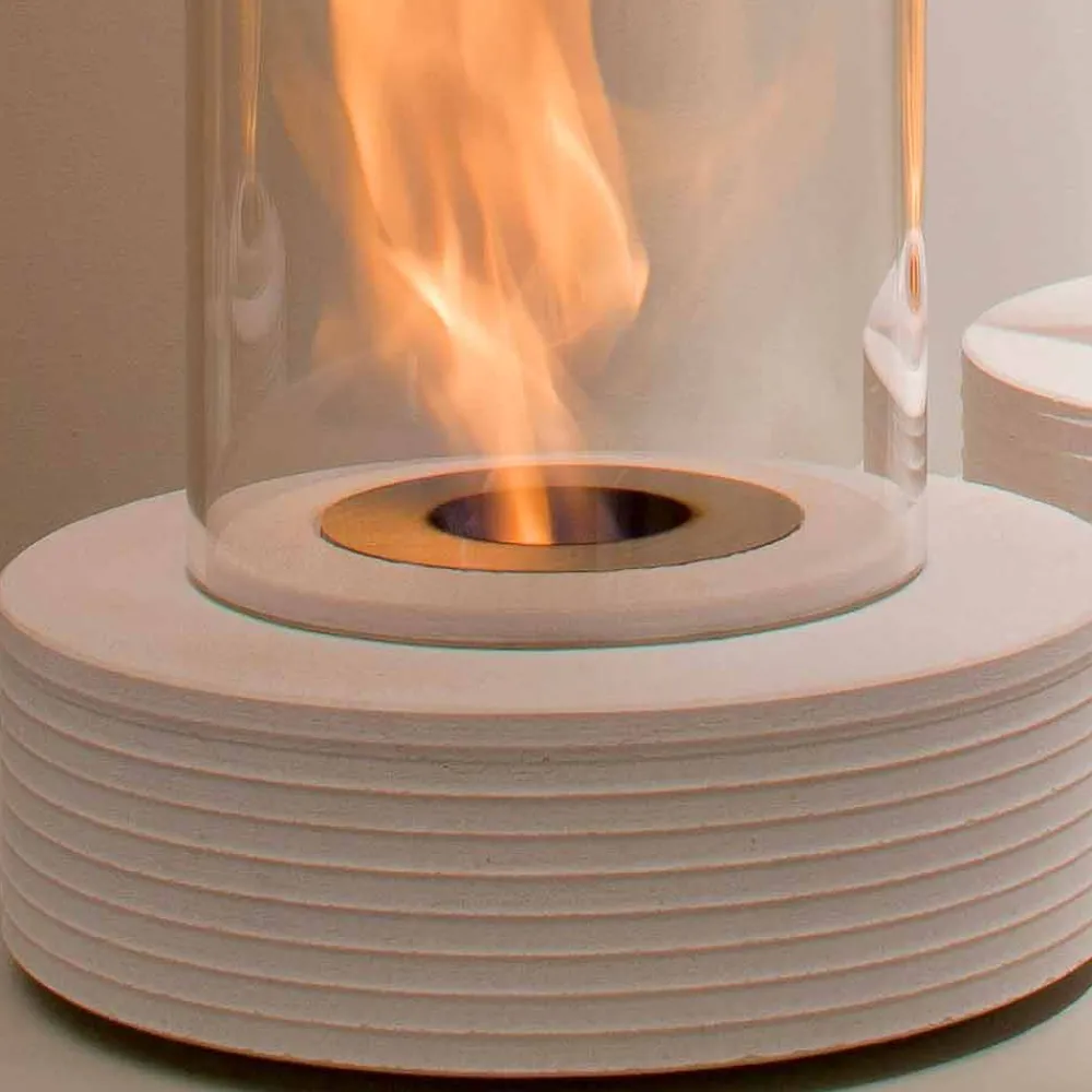 Viadurini Fire Design Bodenkamine Bioethanol|Tischkamine Bioethanol-Bio Ethanol Tischkamin aus Marmor und Glas Gordon