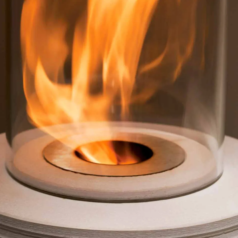 Viadurini Fire Design Bodenkamine Bioethanol|Tischkamine Bioethanol-Bio Ethanol Tischkamin aus Marmor und Glas Gordon