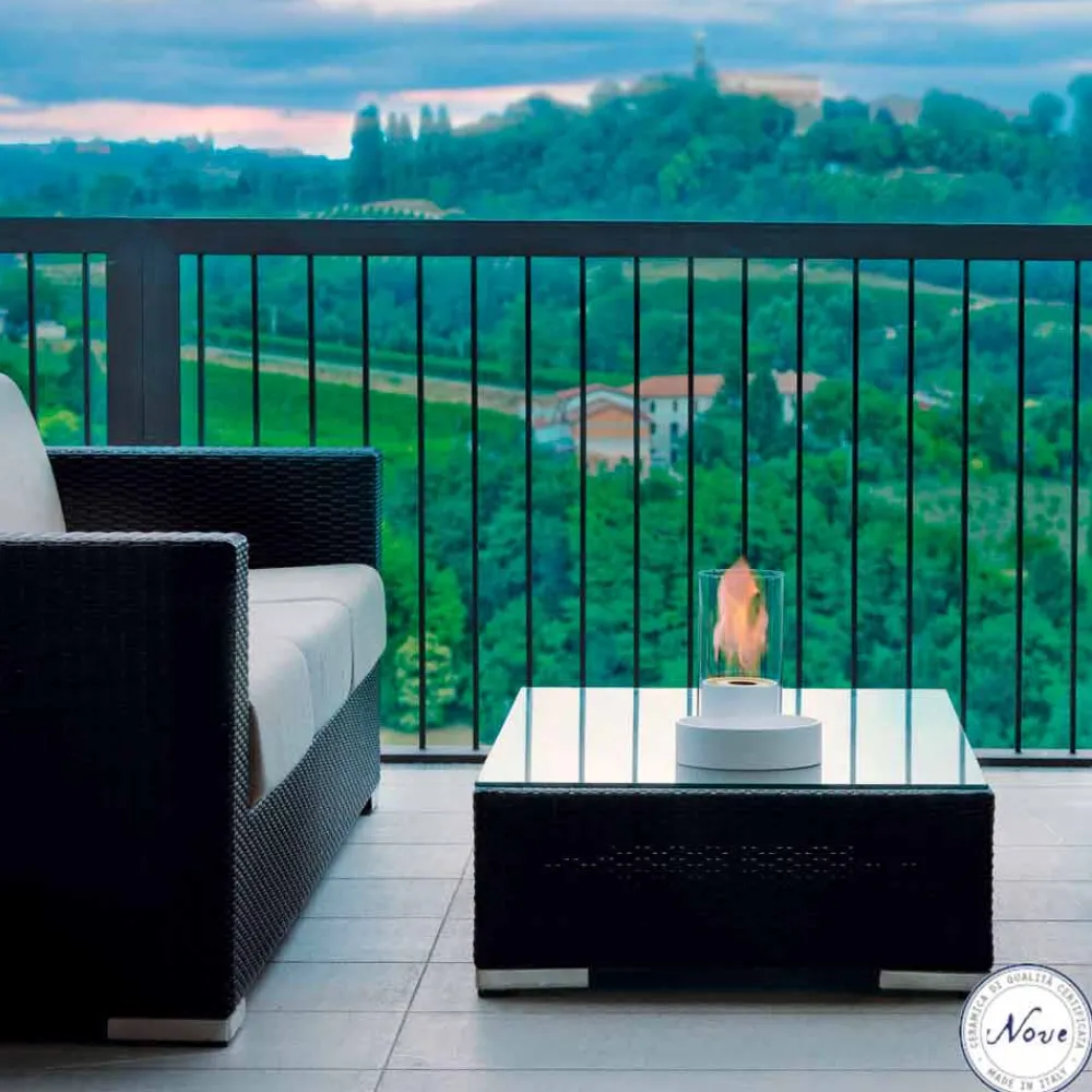 Viadurini Fire Design Tischkamine Bioethanol-Bio Ethanol Tischkamin aus Keramik und Glas Jim Fackel Modell