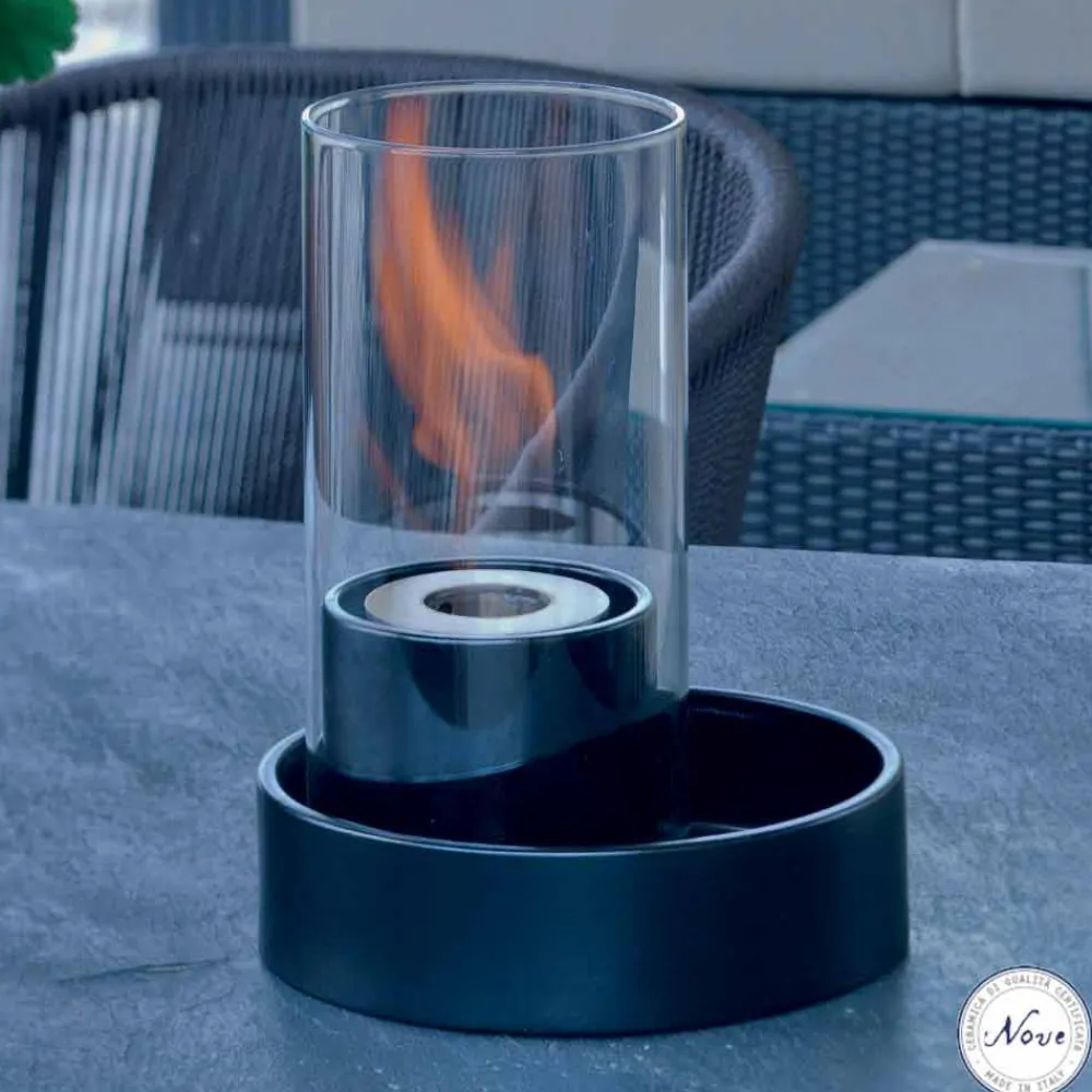 Viadurini Fire Design Tischkamine Bioethanol-Bio Ethanol Tischkamin aus Keramik und Glas Jim Fackel Modell