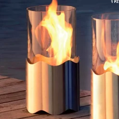 Viadurini Fire Design Tischkamine Bioethanol-Bio Ethanol Tischkamin aus Stahlblech und Glas Leon Design