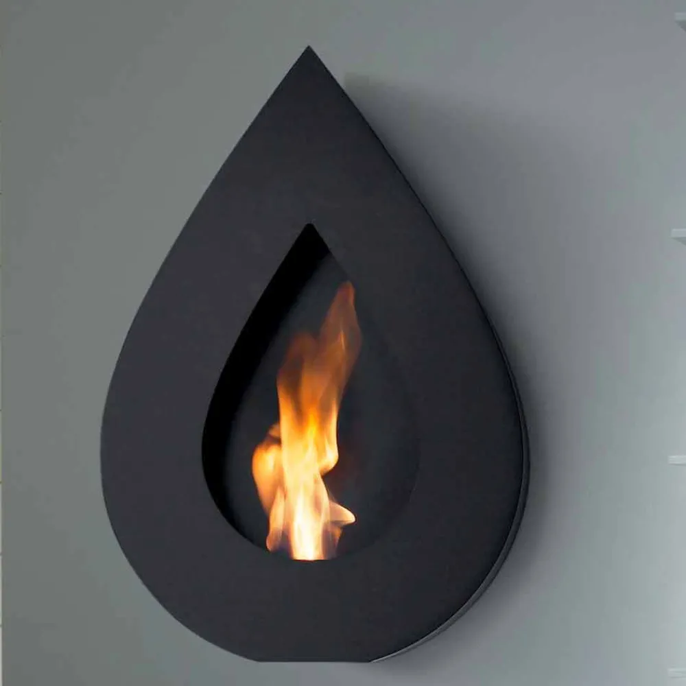 Viadurini Fire Design Wandkamine Bioethanol-Bio Ethanol Wandkamin aus Stahlblech Flammenform Joseph