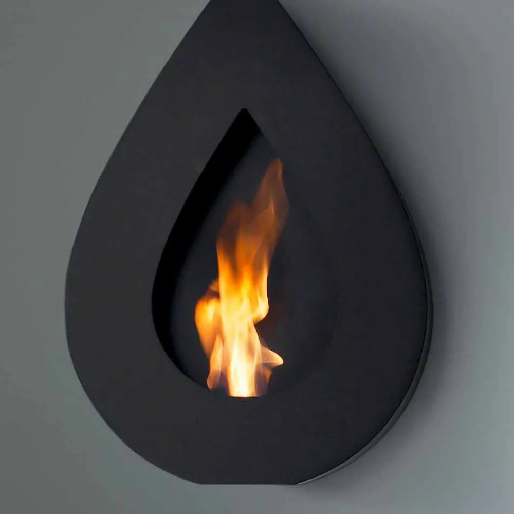 Viadurini Fire Design Wandkamine Bioethanol-Bio Ethanol Wandkamin aus Stahlblech Flammenform Joseph