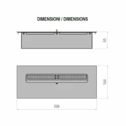 Viadurini Fire Design Brenner Bioethanol-Bioethanol Brenner aus Edelstahl für Linearen Kamin Made in Italy - Brandon