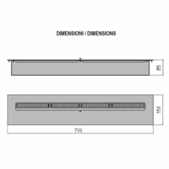 Viadurini Fire Design Brenner Bioethanol-Bioethanol Brenner aus Edelstahl für Linearen Kamin Made in Italy - Brandon