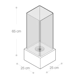Viadurini Fire Design Bodenkamine Bioethanol-Bioethanol-Bodenkamin aus gehärtetem Glas und schwarzem Metallsockel – Spike
