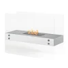 Viadurini Fire Design Bodenkamine Bioethanol-Bioethanol-Bodenkamin aus weißem Metall und gehärtetem Glas – Timon