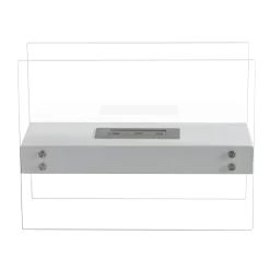 Viadurini Fire Design Bodenkamine Bioethanol-Bioethanol-Bodenkamin aus weißem Metall und gehärtetem Glas – Timon