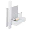 Viadurini Fire Design Wandkamine Bioethanol-Bioethanol-Wandkamin aus weißem Metall und gehärtetem Glas – Thor
