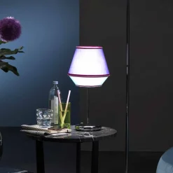 Viadurini Lighting Moderne Tischlampen-Blaue Tischlampe mit verchromter Metallstruktur Made in Italy - Soja