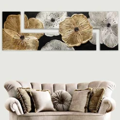 Viadurini Decor Blumen Bilder|Handgemalte Bilder-Blumenbild modern Petunia Oro von