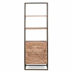 Viadurini Living Moderne Design Bücherregale-Boden Bücherregal mit Struktur in Akazienholz und Stahl Homemotion - Golia