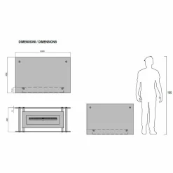 Viadurini Fire Design Bodenkamine Bioethanol-Boden Bioethanol Kamin in Glas und Stahl Design für Indoor - Edison