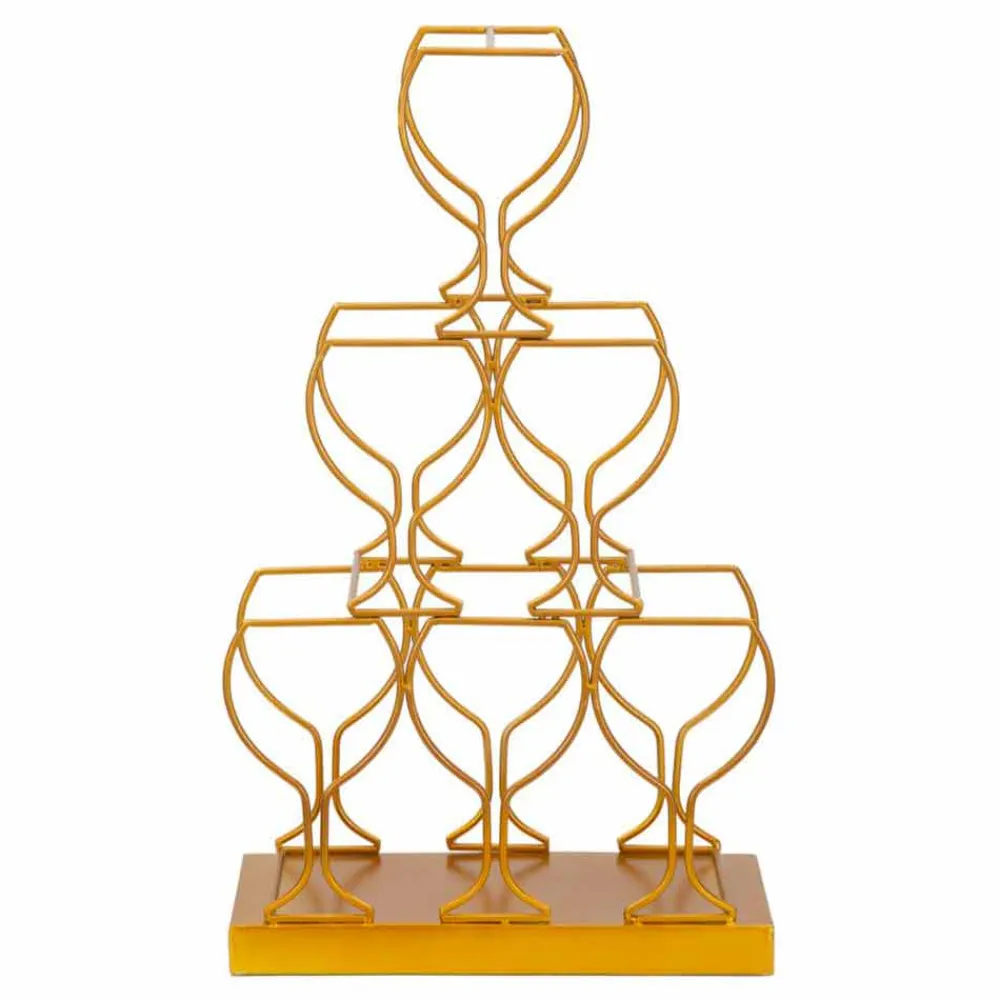 Viadurini Living Design Weinregal-Boden- oder Tischflaschenregal 6 Flaschen aus Eisen, modernes Design - Brody