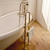 Viadurini Bathroom Badewannearmaturen-Boden-Badewannengruppe im Vintage-Design aus Messing Made in Italy - Katerina