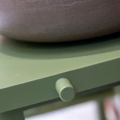 Viadurini Bathroom Badmöbel Stehend-Boden-Badezimmerschrank aus grünem Teakholz mit Handtuchhaken - Raomi