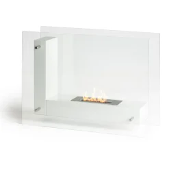 Viadurini Fire Design Bodenkamine Bioethanol-Boden-Biokamin mit doppelseitiger Struktur aus Glas und Metall - Planeto