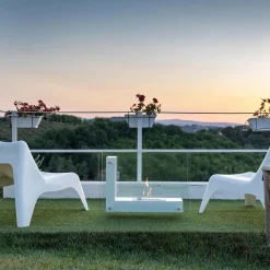 Viadurini Fire Design Bodenkamine Bioethanol-Boden-Biokamin mit doppelseitiger Struktur aus Glas und Metall - Planeto