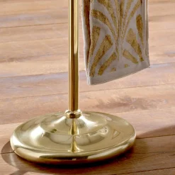 Viadurini Bathroom Badetuchhalter-Bodenhandtuchhalter mit Seifenschale aus Messing und Vintage-Keramik - Rouen