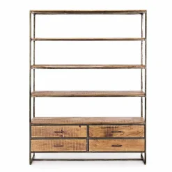 Viadurini Living Moderne Design Bücherregale-Bodenregal im Industriestil aus Stahl und Holz Homemotion - Zompo