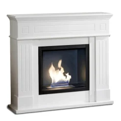 Viadurini Fire Design Bodenkamine Bioethanol-Bodenstehender Bioethanol-Kamin aus Metall mit Holzstruktur – Snoopy